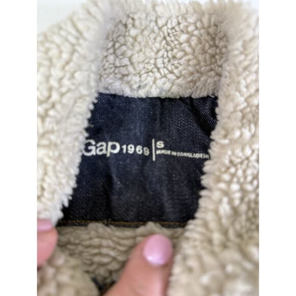 Gap 1969 Dark Denim Sherpa Jacket Small - Picture 6 of 8